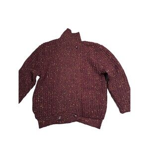 Hathaway‎ 100% Wool Womens Size Large Speckled Sweater Cardigan Shirt
